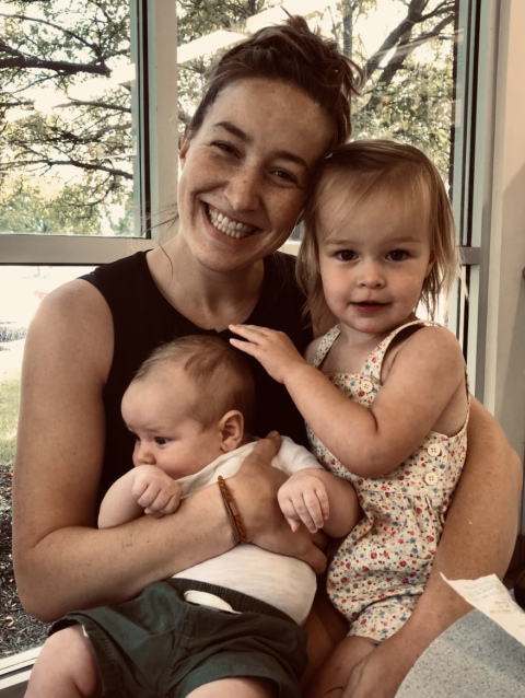 Sarah Whitman with two of her children