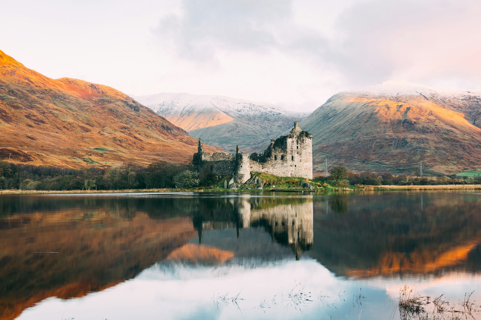 Kilchurn Castle on a Scottish loch